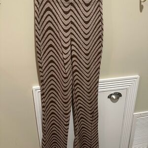 Urban Outfitters Brown Zigzag Wide Leg Pants